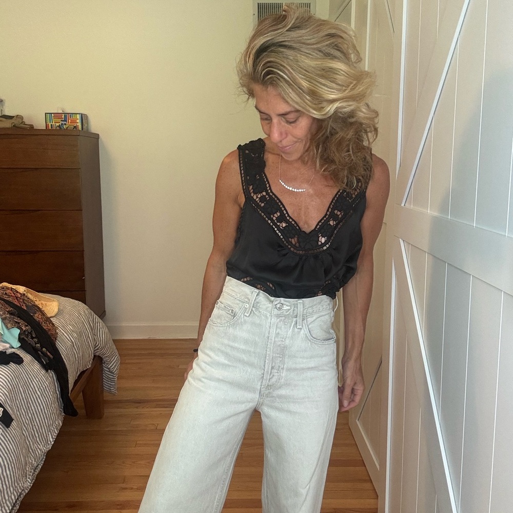 Agolde Dame Women's White Wide-Leg Jeans - Picture 5 of 7